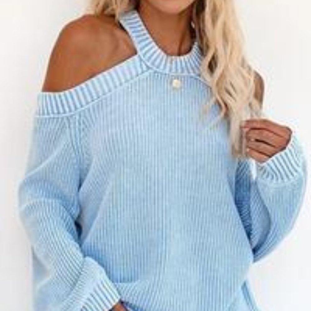 Cold Shoulder Knit Sweater